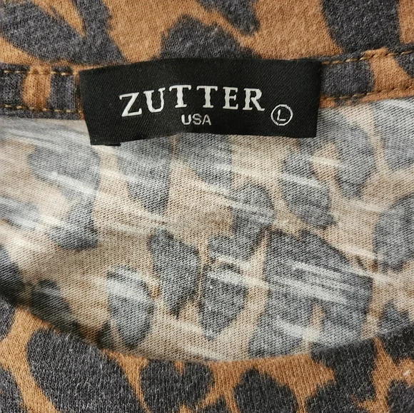 Zutter Vintage Long Sleeve Animal Print "Blondie" Cropped T-shirt Size:L - Picture 5 of 10